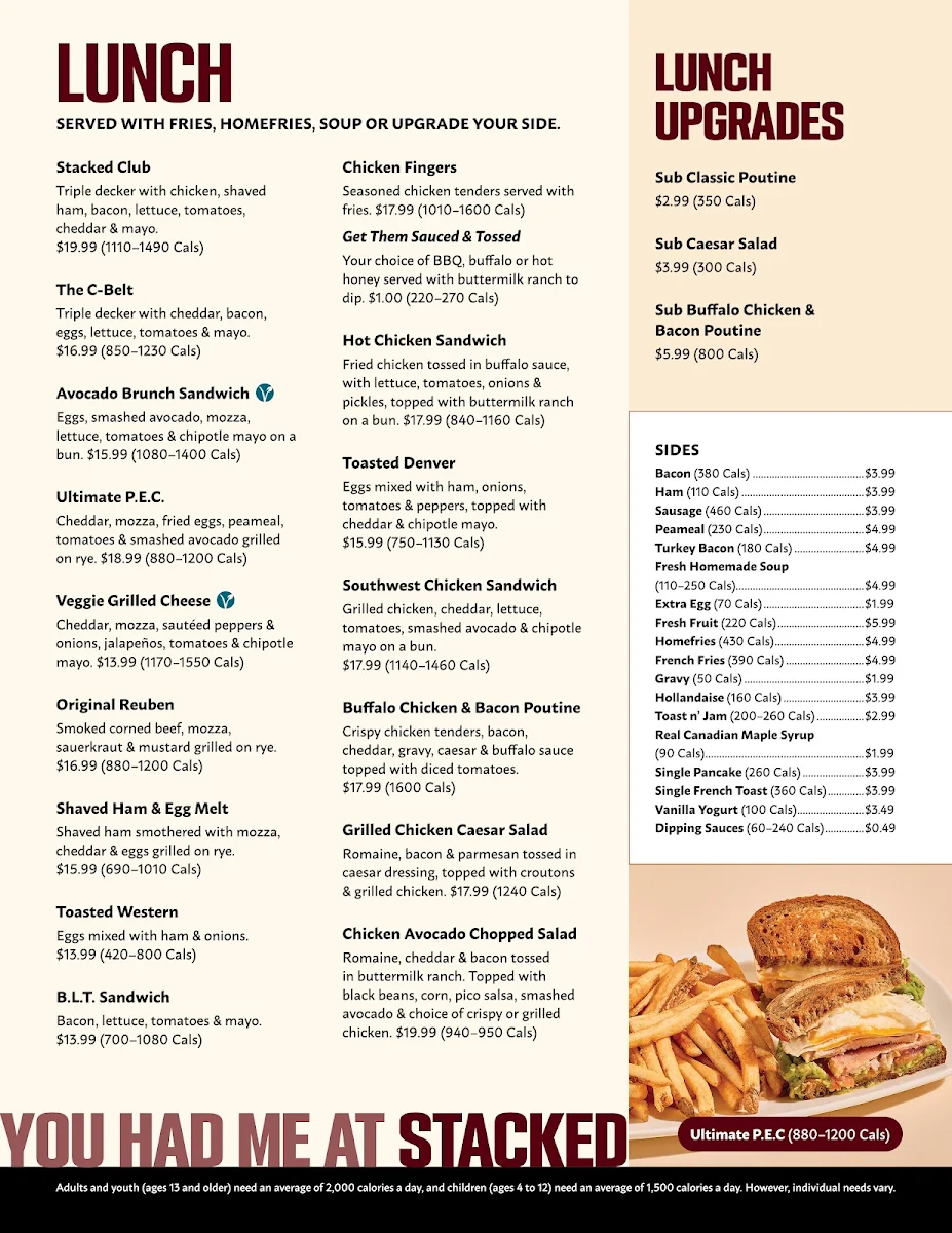 Menu, Stacked Pancake & Breakfast House