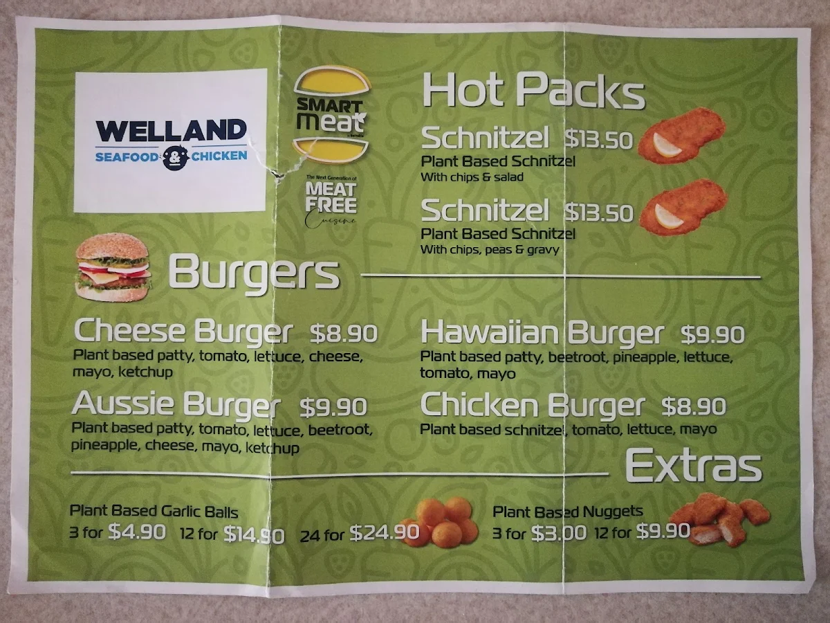 Menu, Welland Seafood & Chicken
