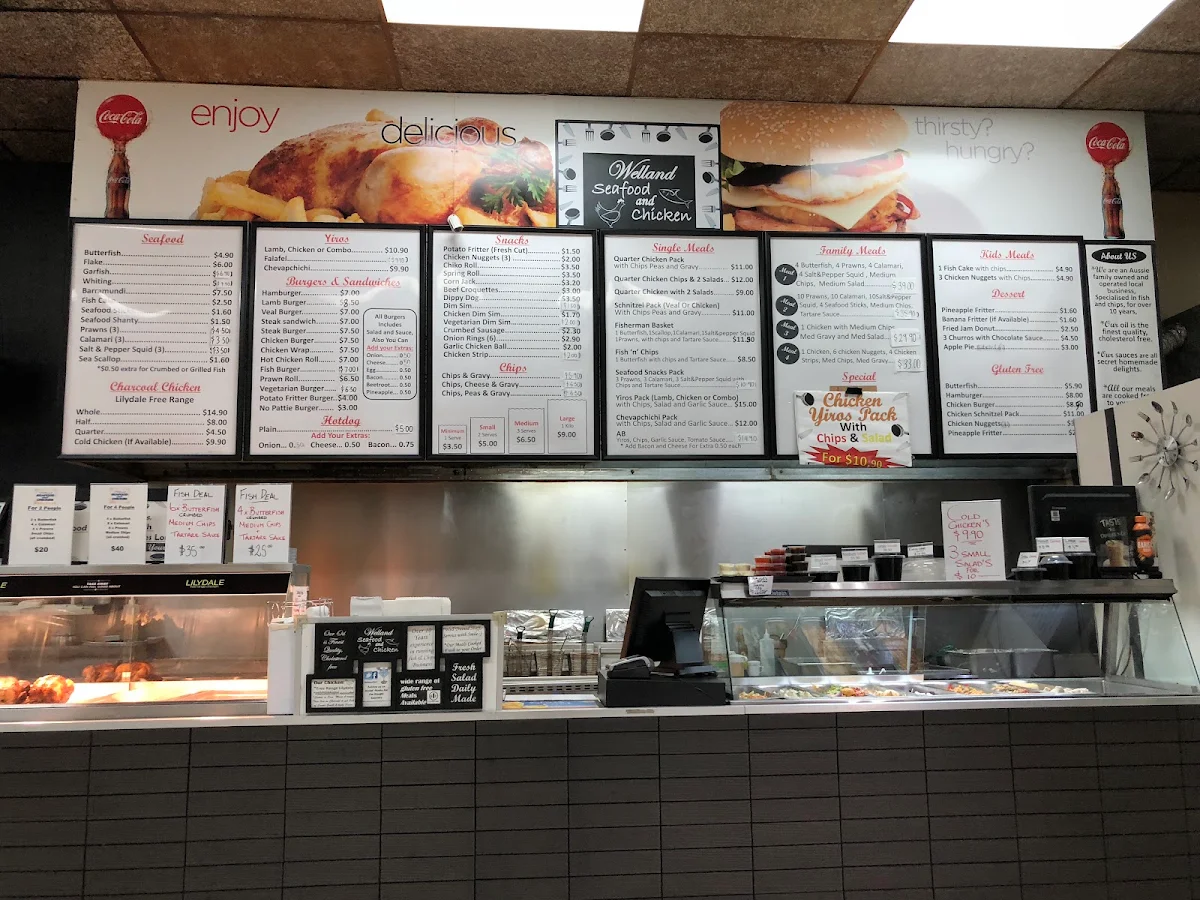 Menu, Welland Seafood & Chicken