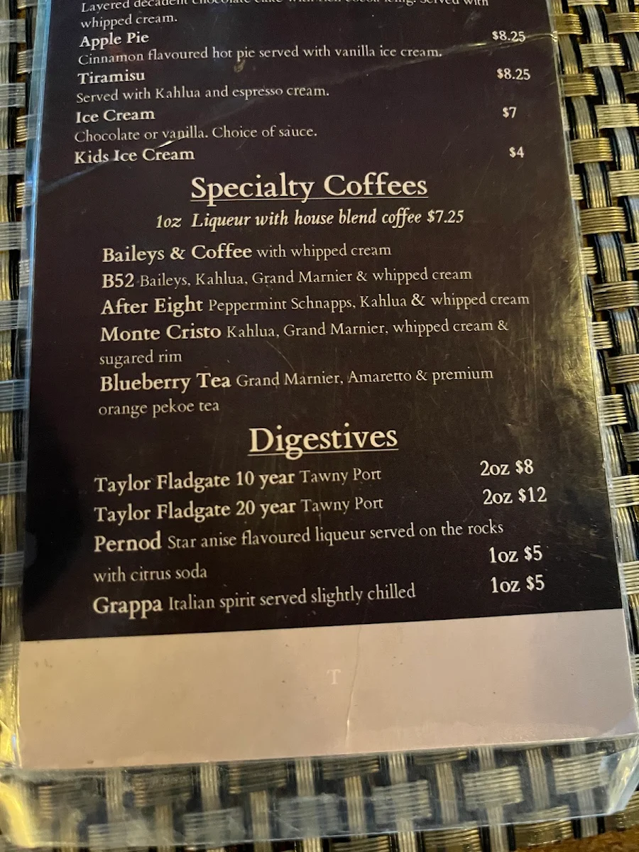 Menu, Cucina