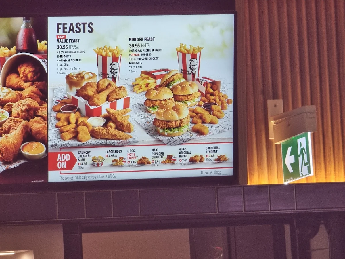 Menu, KFC Sydney International Airport