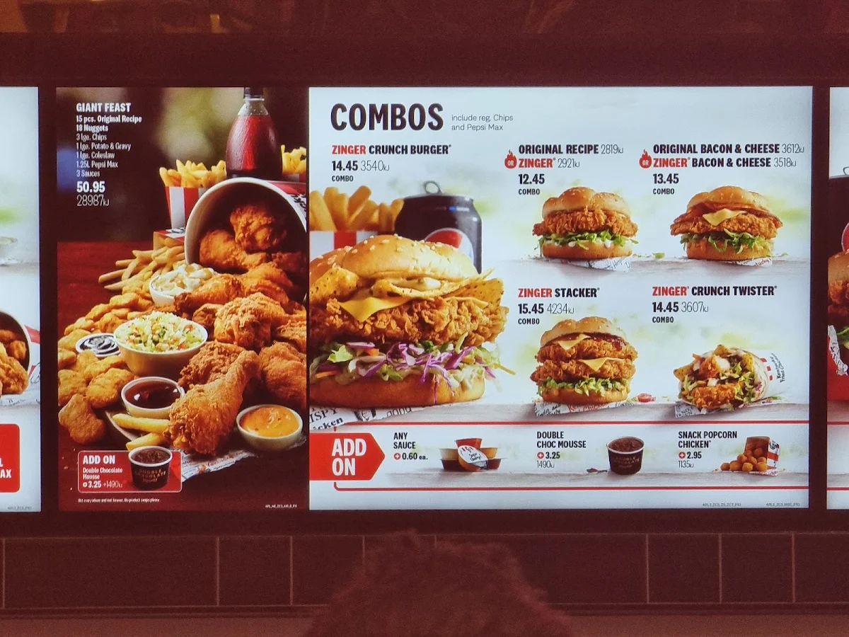Menu, KFC Sydney International Airport