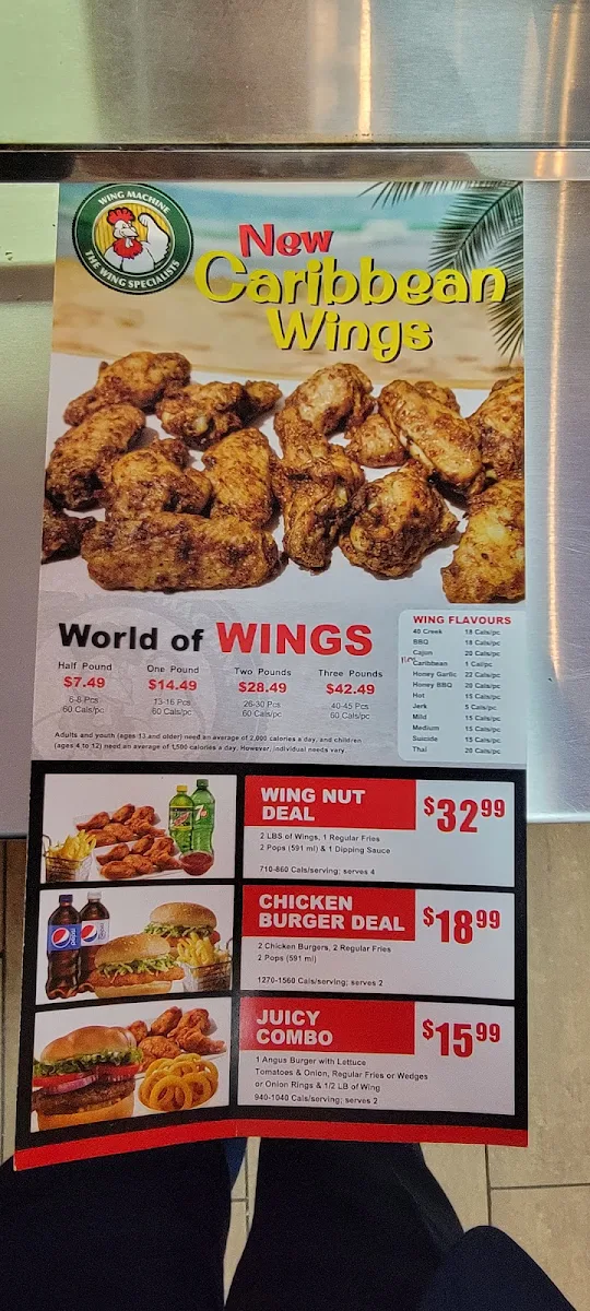 Menu, Wing Machine