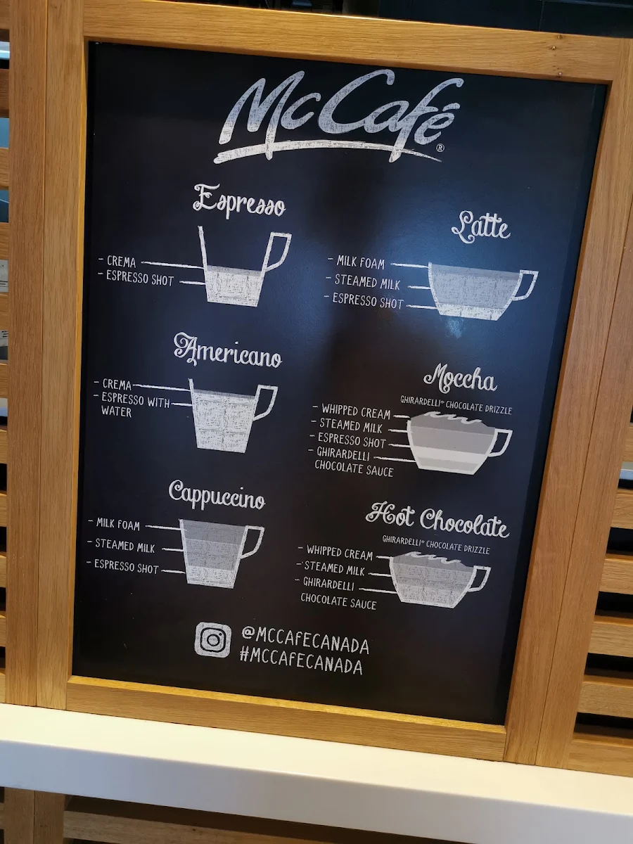 Menu, McDonald's