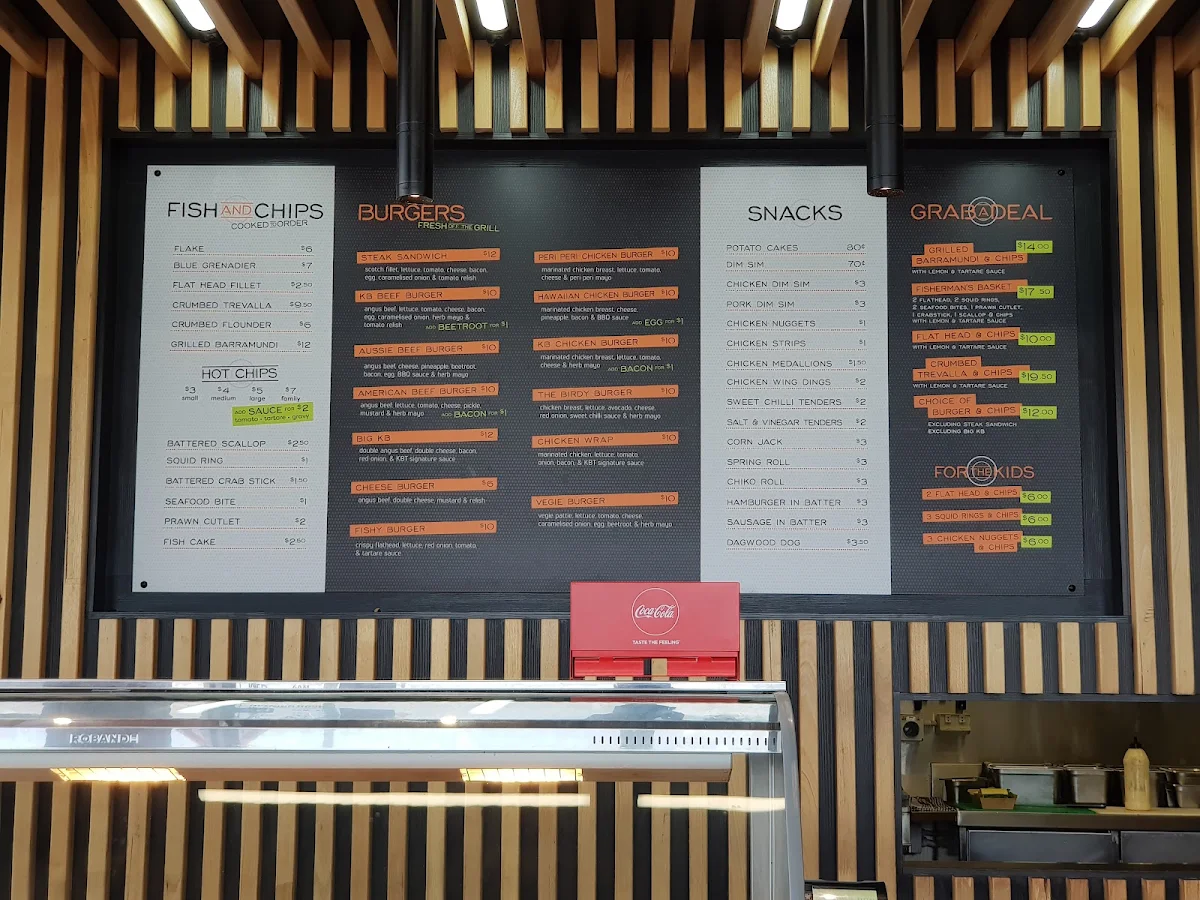 Menu, Kingston Beach Takeaway