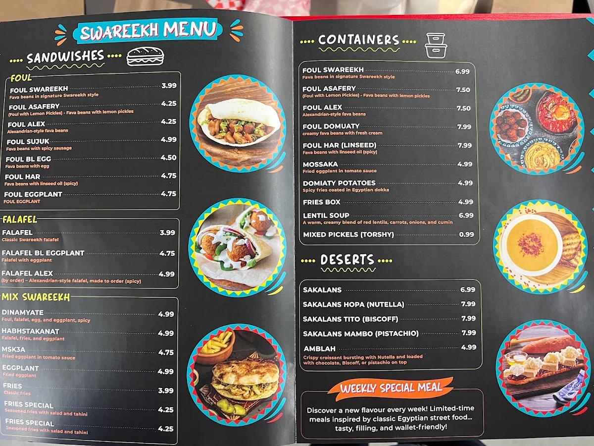 Menu, Swareekh LTD