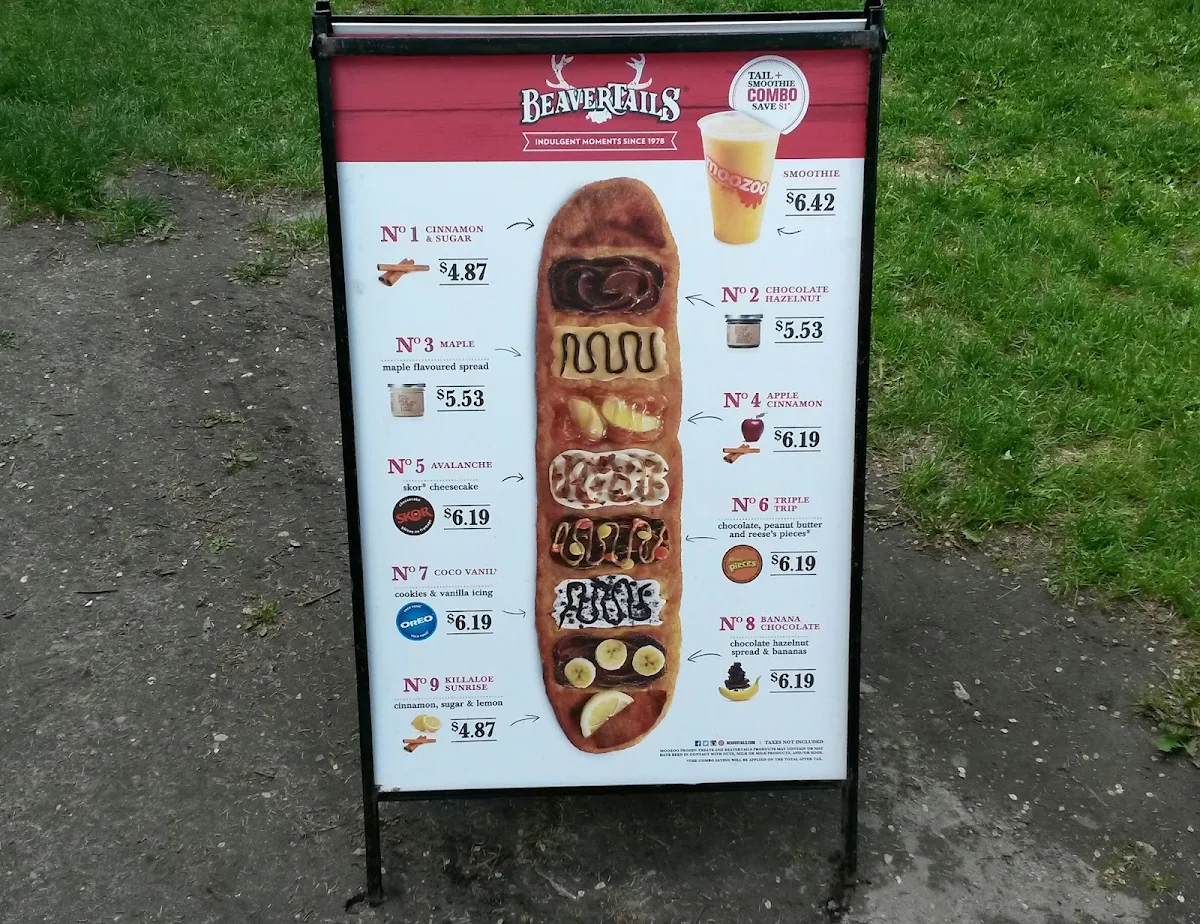 Menu, BeaverTails- Queues de Castor (Clear Lake)