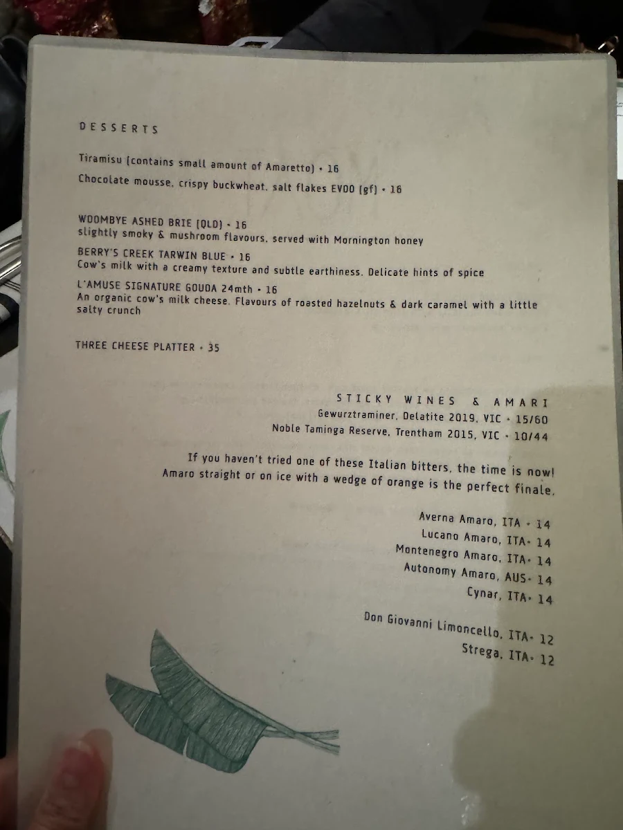 Menu, The Moat