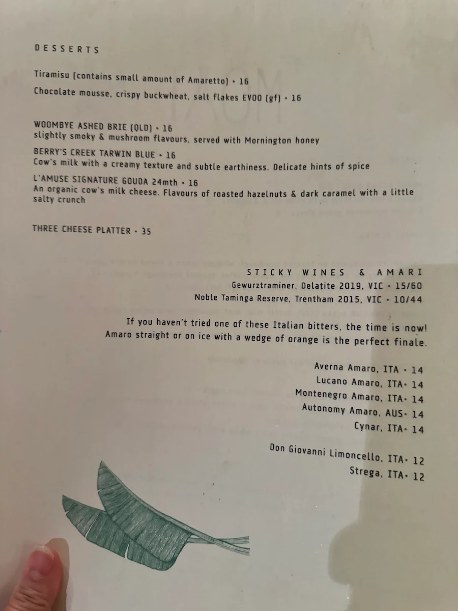 Menu, The Moat