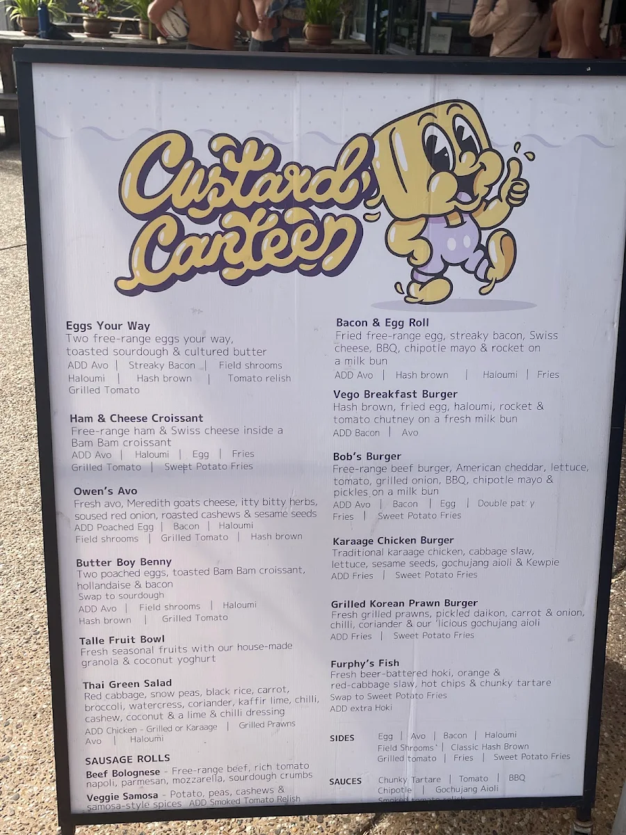 Menu, Custard Canteen
