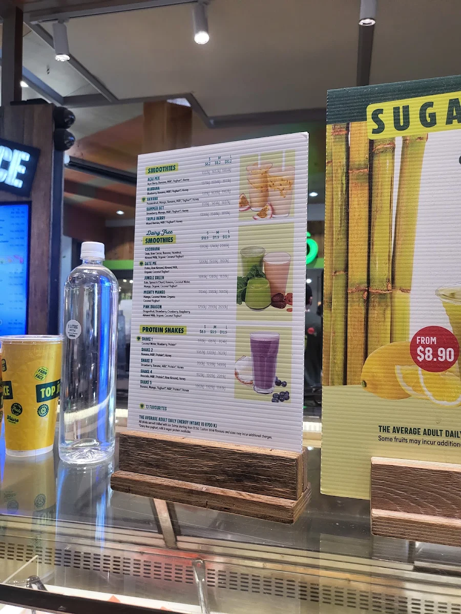 Menu, Top Juice Rouse Hill