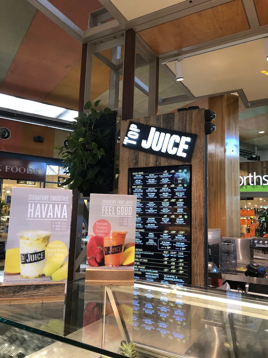 Menu, Top Juice Rouse Hill