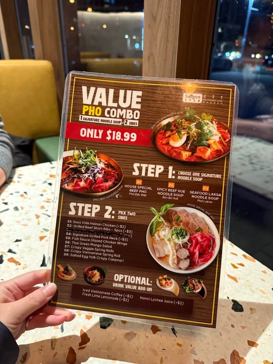 Menu, Saigon Star Restaurant
