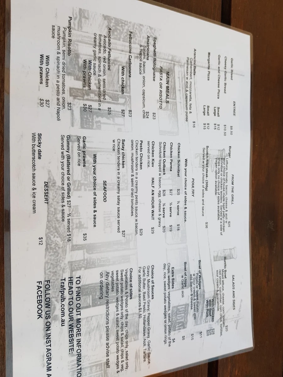 Menu, Criterion Hotel