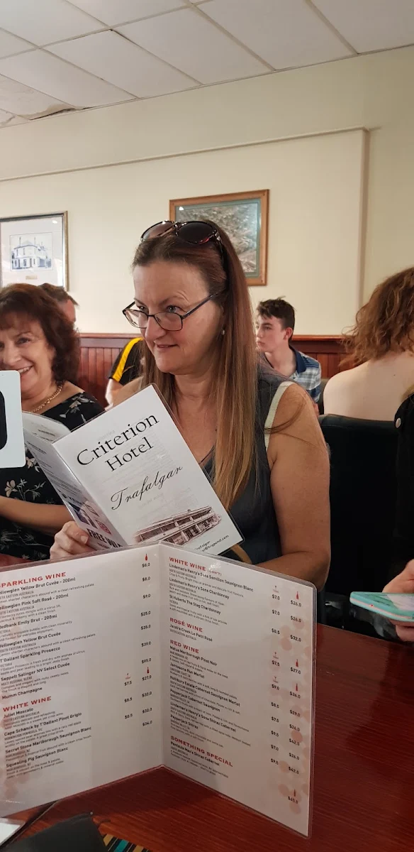 Menu, Criterion Hotel