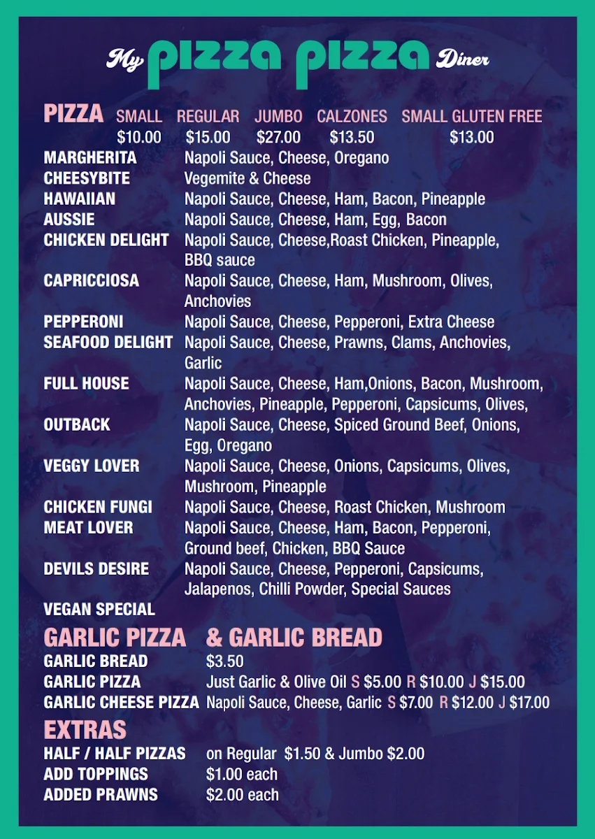 Menu, Jimmy's Rockin Diner