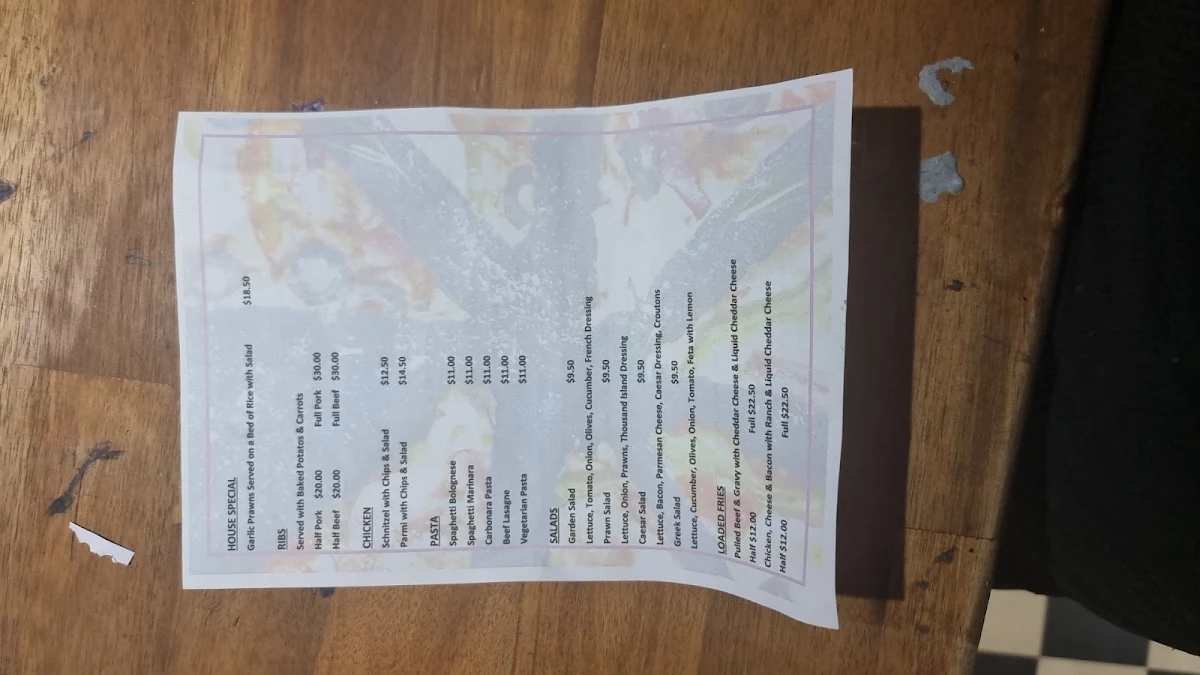 Menu, Jimmy's Rockin Diner