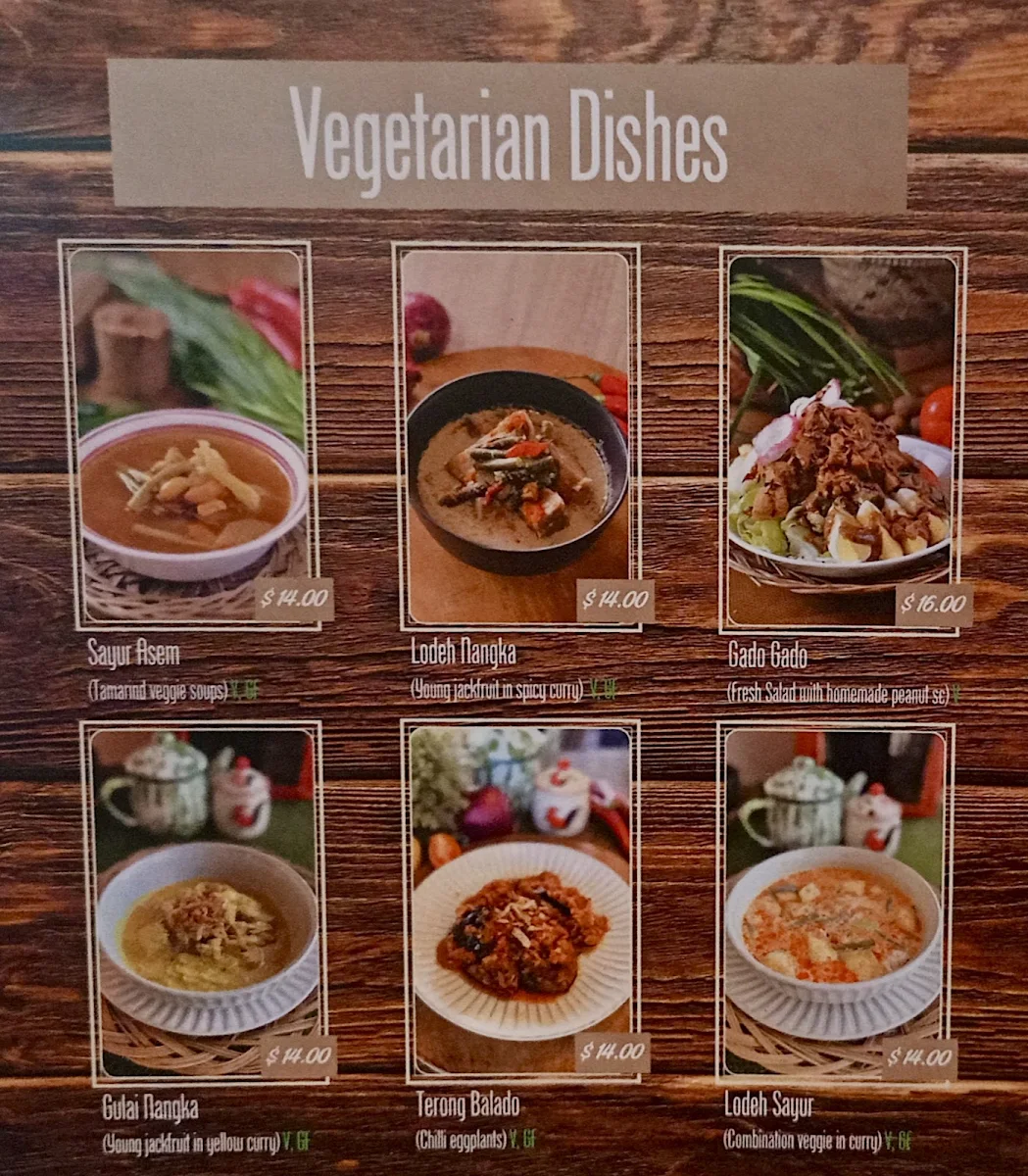 Menu, Shalom St Lucia Indonesian Restaurant
