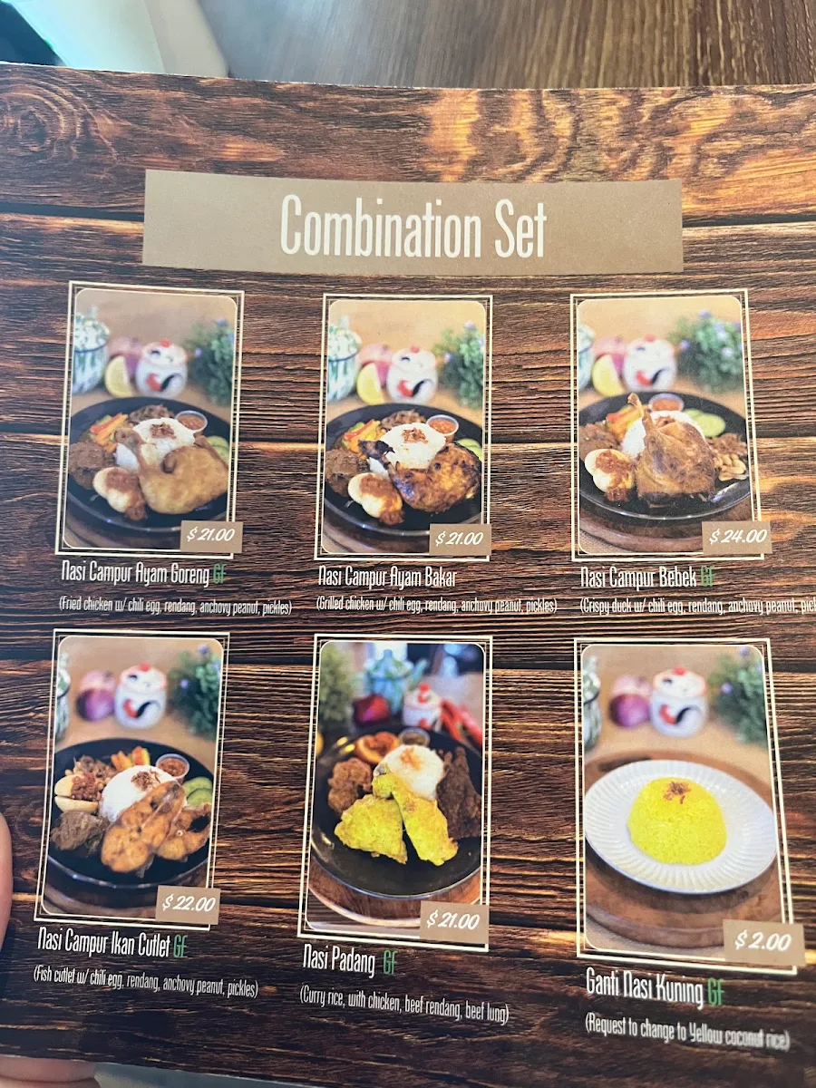 Menu, Shalom St Lucia Indonesian Restaurant