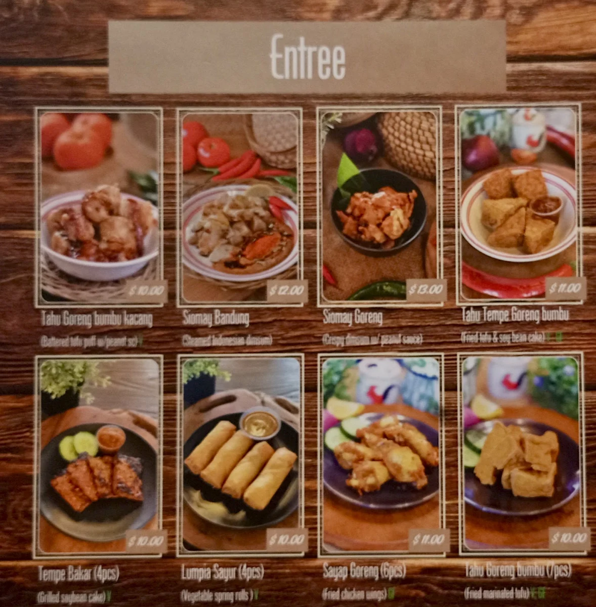 Menu, Shalom St Lucia Indonesian Restaurant