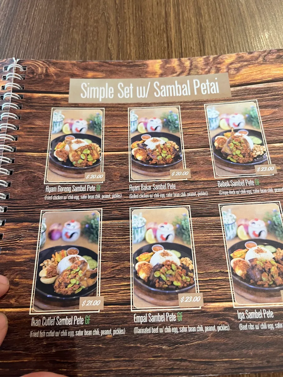 Menu, Shalom St Lucia Indonesian Restaurant