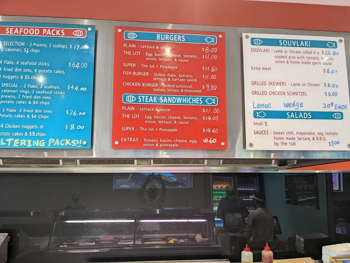 Menu, Boatman's Fish & Chips