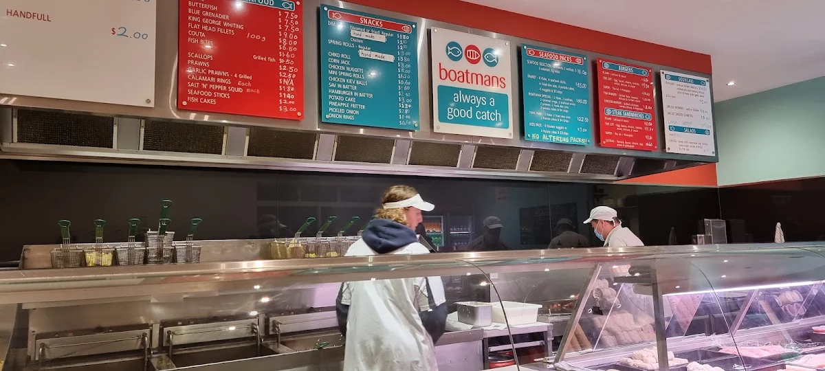 Menu, Boatman's Fish & Chips