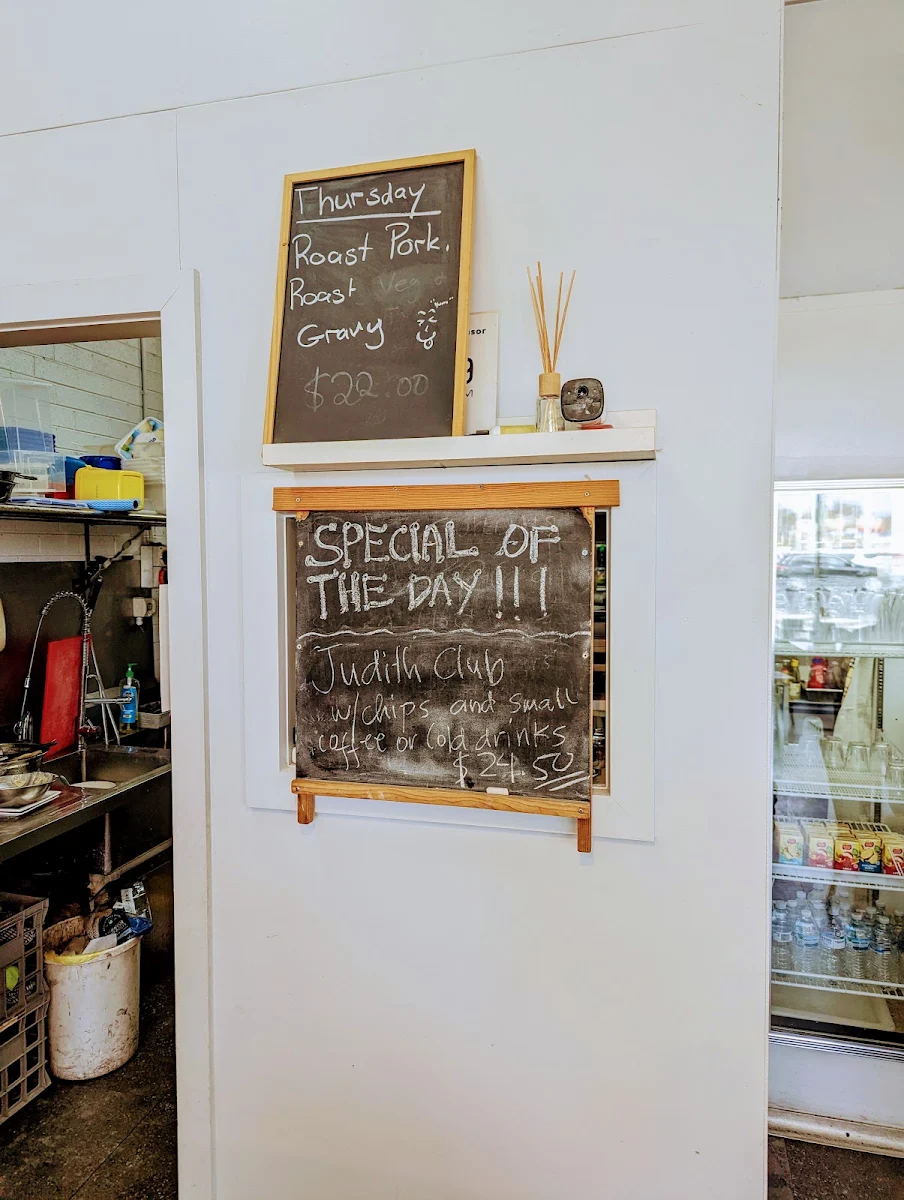 Menu, Judith’s Cafe