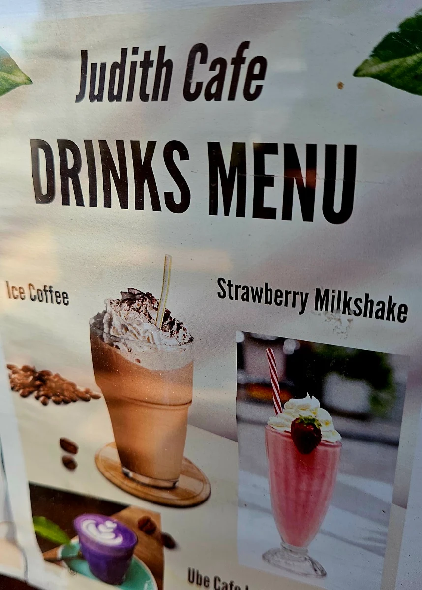 Menu, Judith’s Cafe