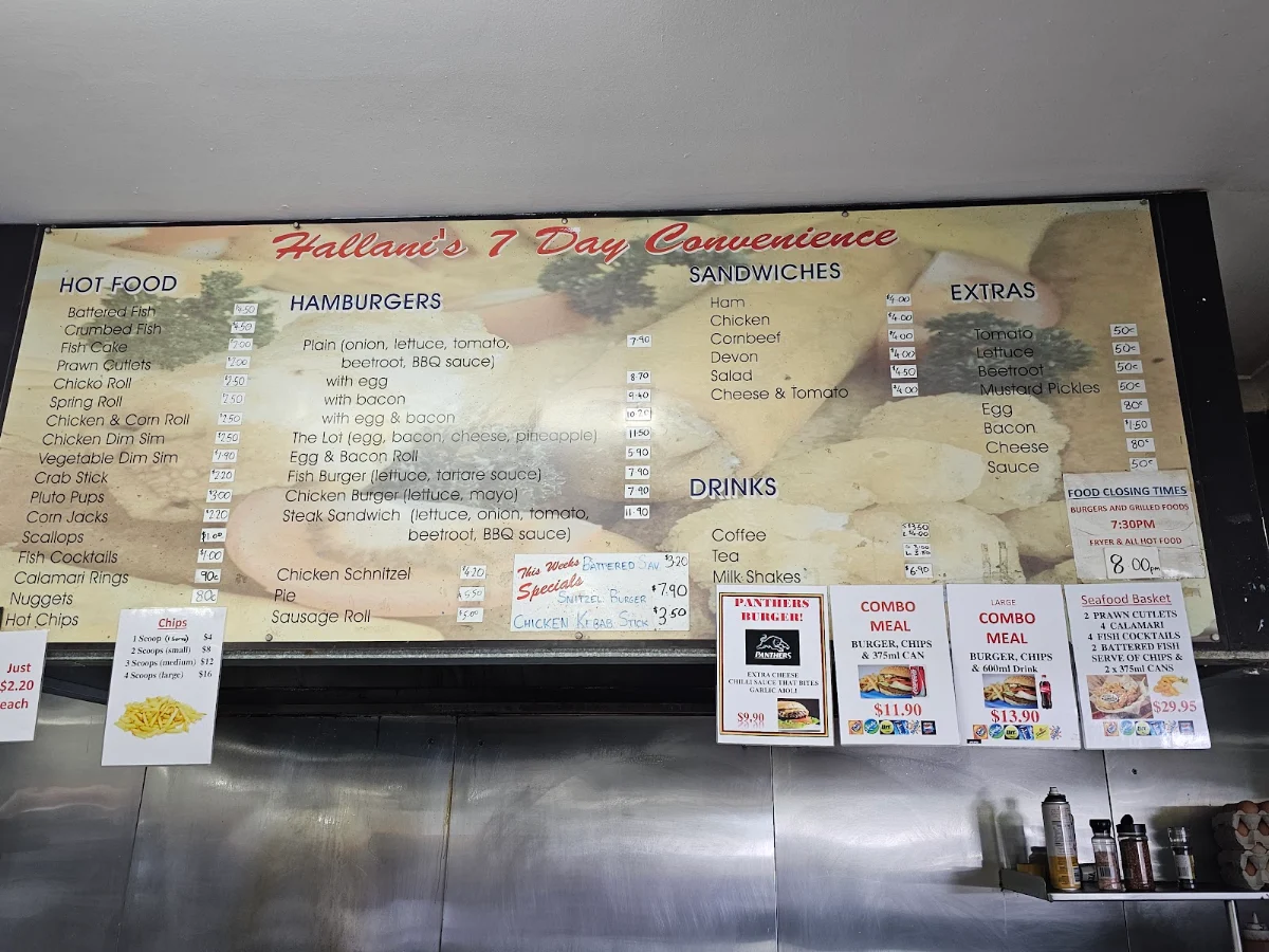 Menu, Hallani's