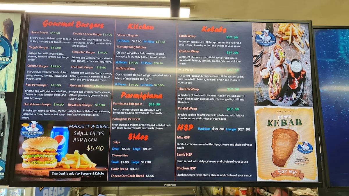 Menu, Big Brother Pizza & Kebab - Bundoora