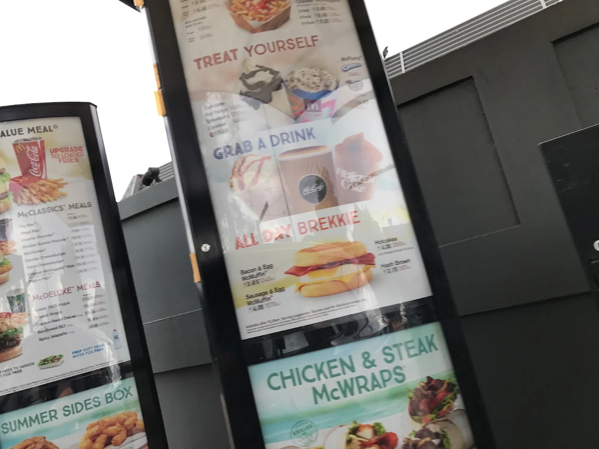 Menu, McDonald's Gold Creek