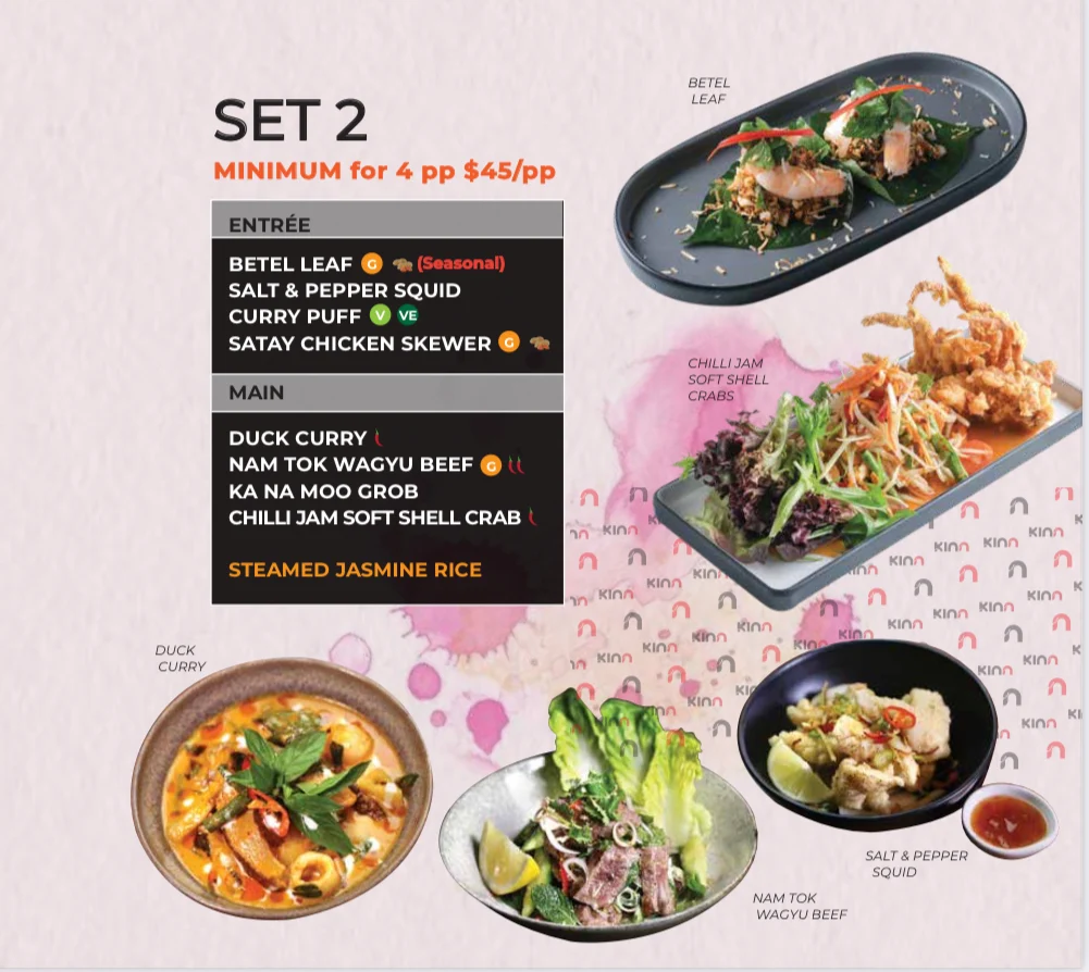 Menu, Kinn Thai Highpoint