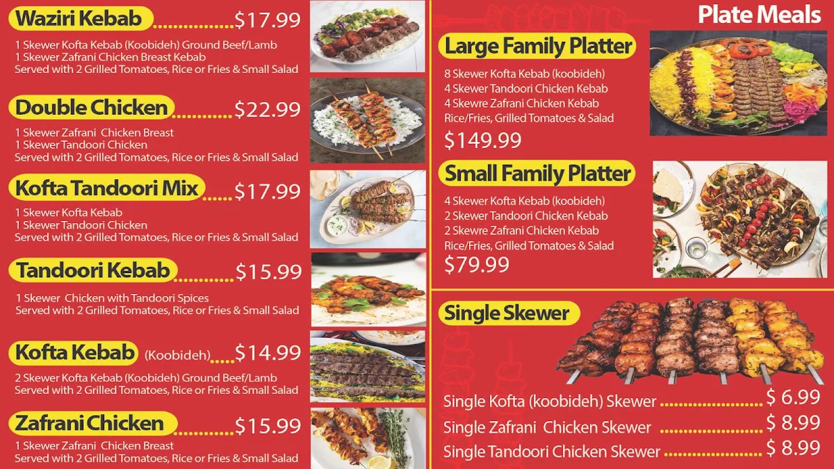Menu, Nomadz Grill N' Pie