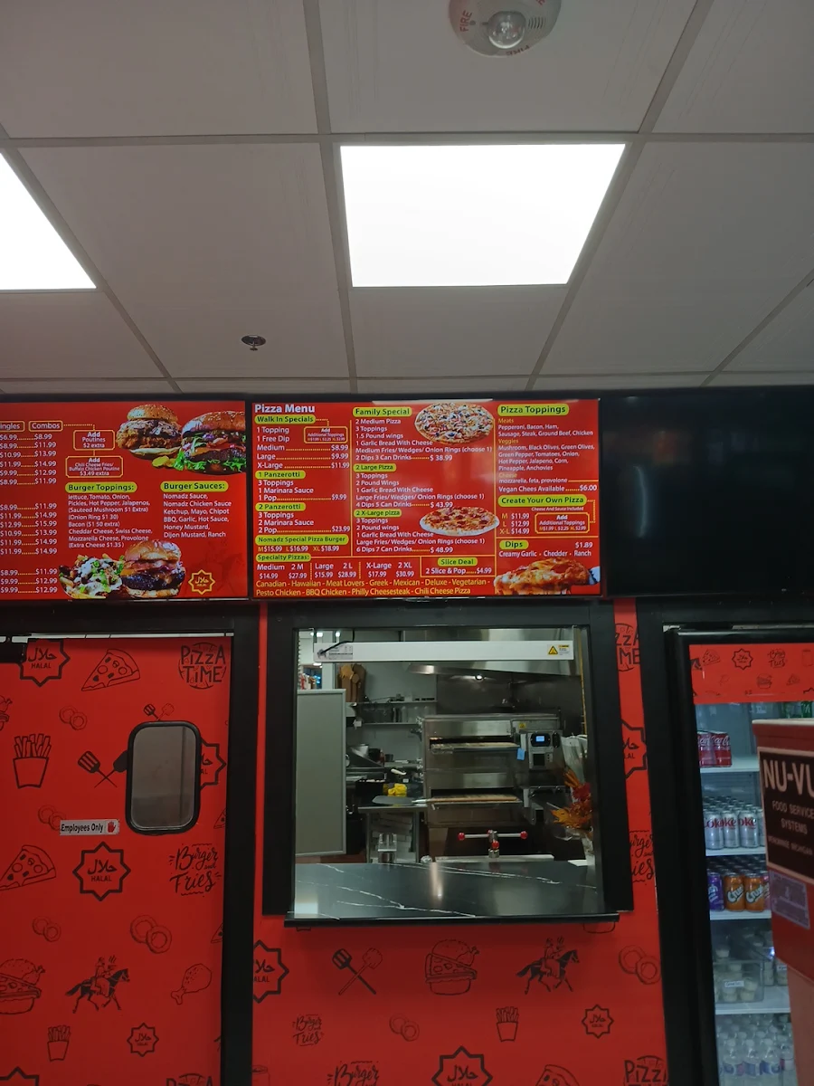 Menu, Nomadz Grill N' Pie