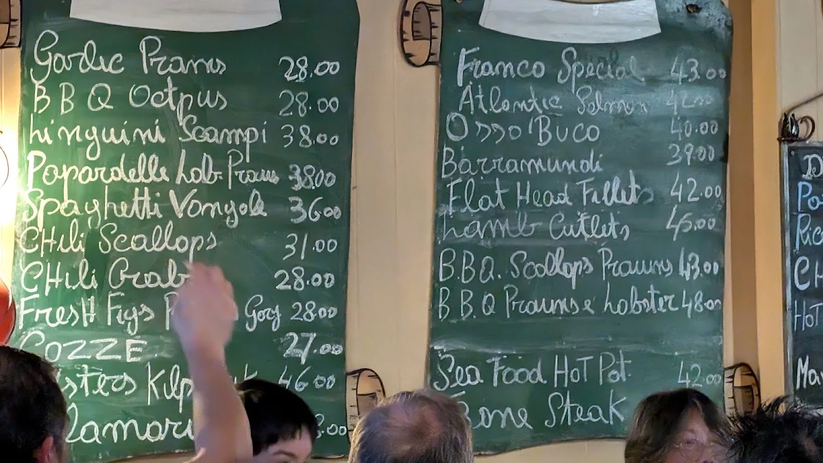Menu, Da Franco Concord