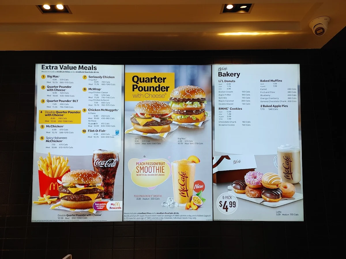Menu, McDonald's