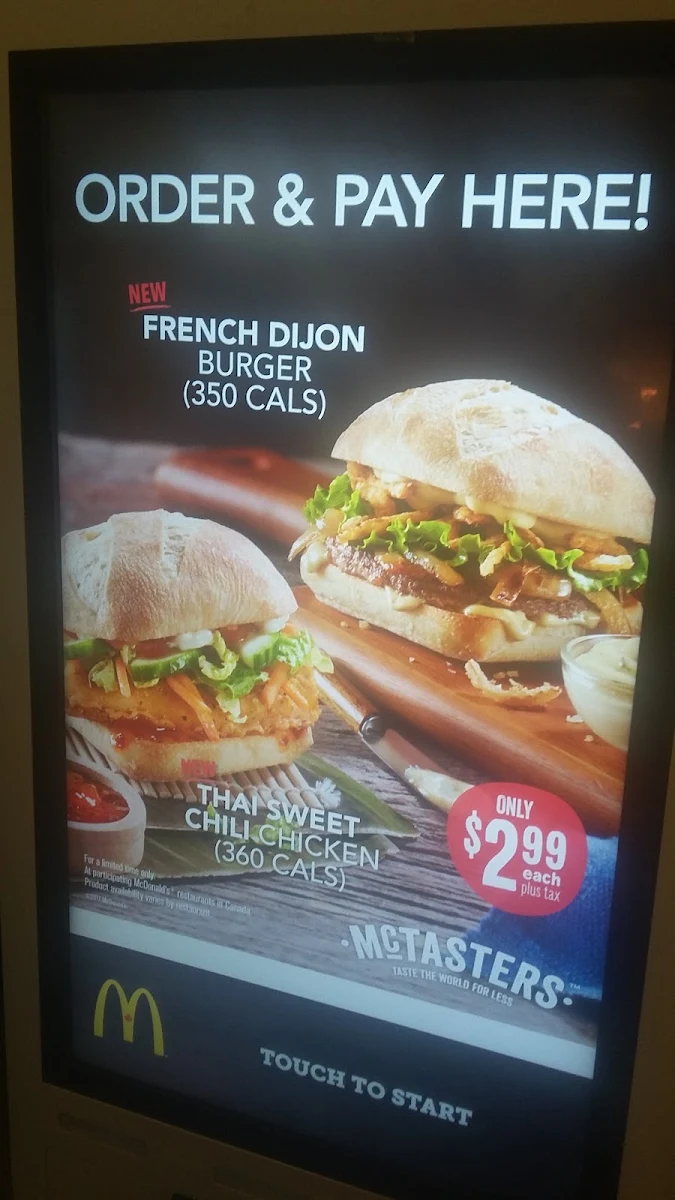 Menu, McDonald's