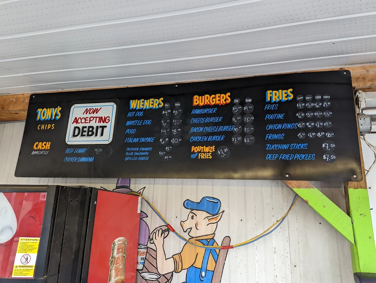 Menu, Tony's Chip Wagon