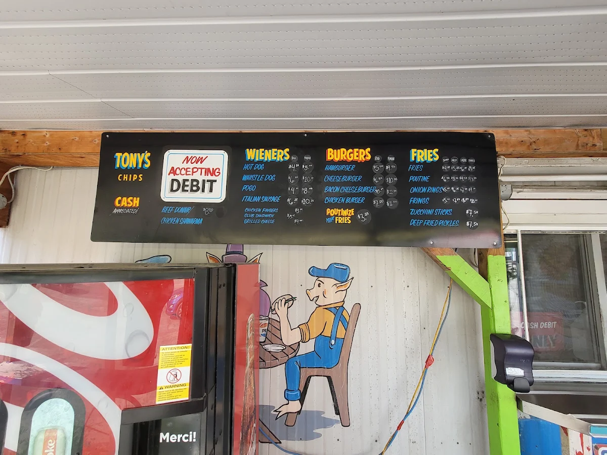Menu, Tony's Chip Wagon