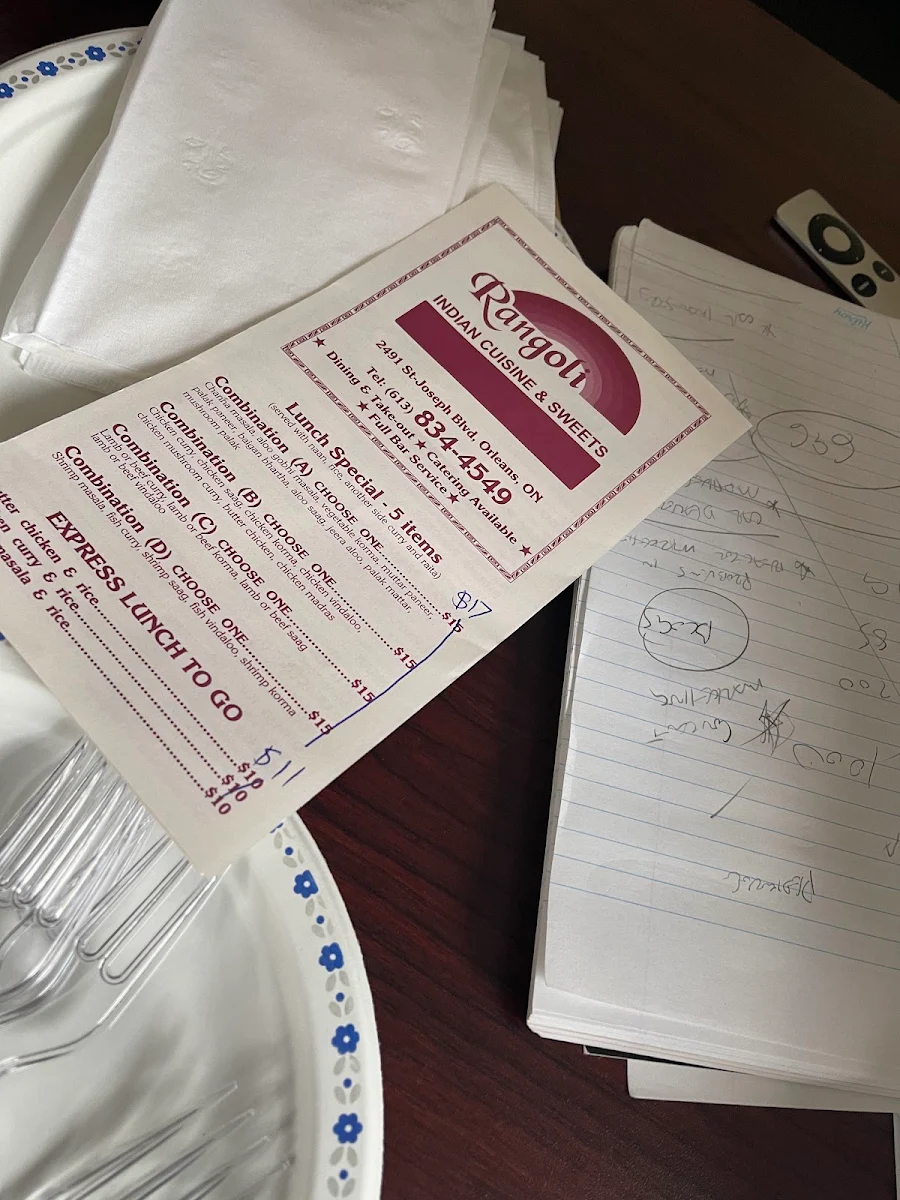 Menu, Rangoli