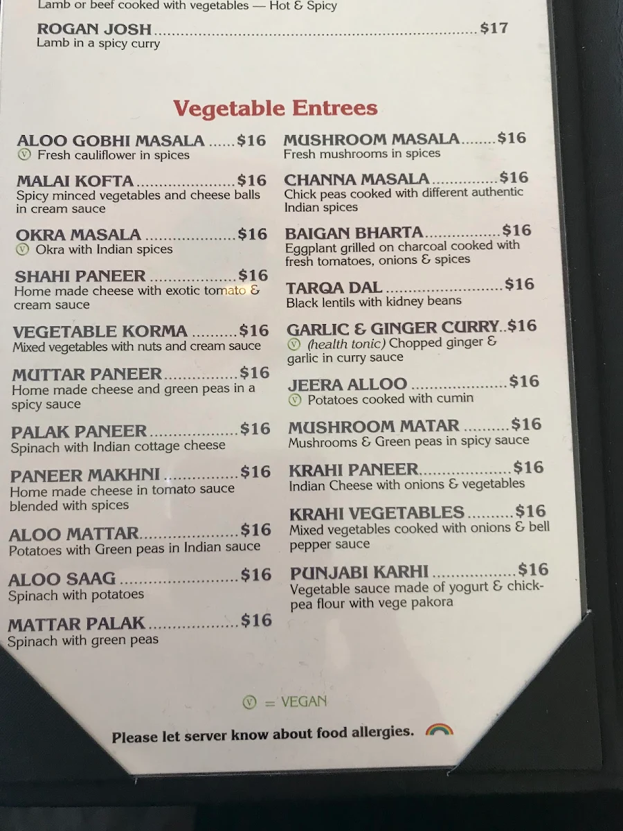Menu, Rangoli
