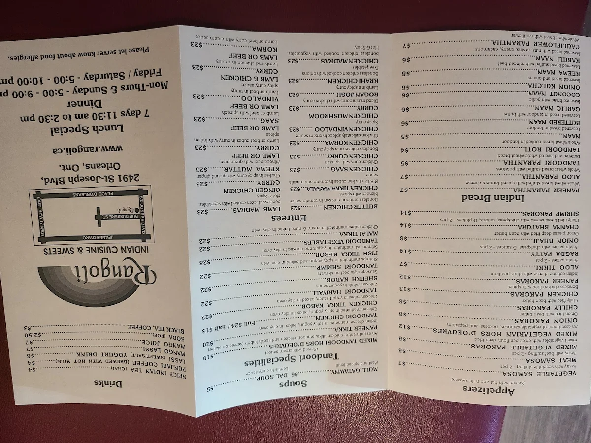 Menu, Rangoli