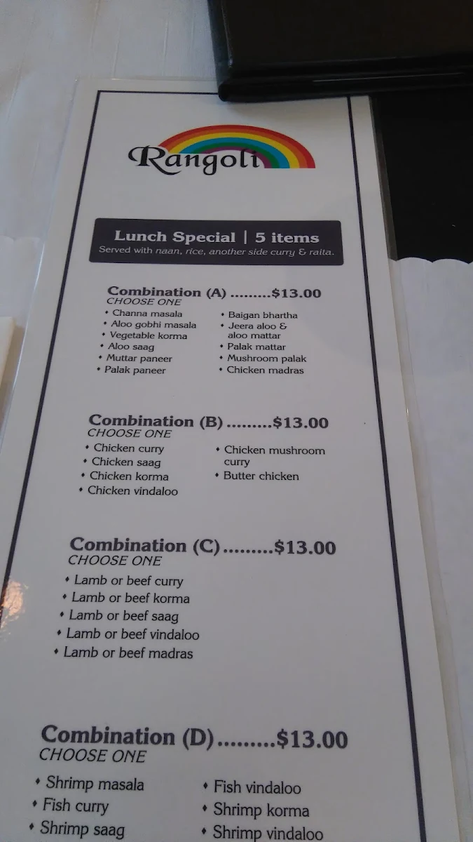 Menu, Rangoli