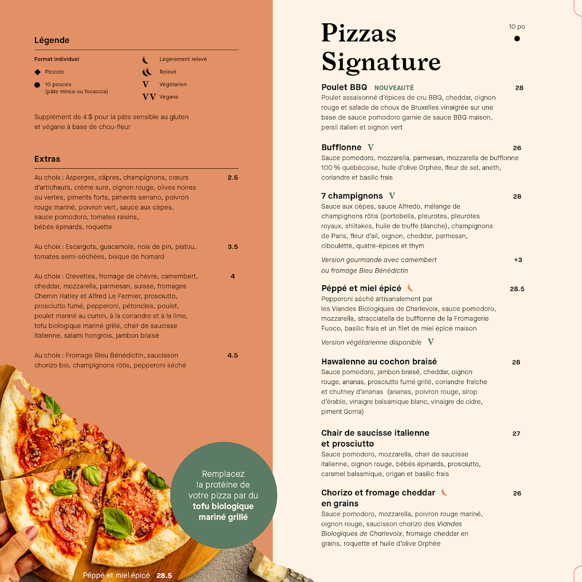 Menu, La Piazzetta Saint-Jean