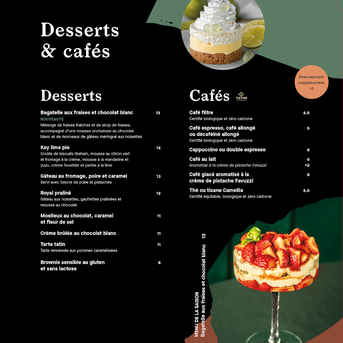 Menu, La Piazzetta Saint-Jean