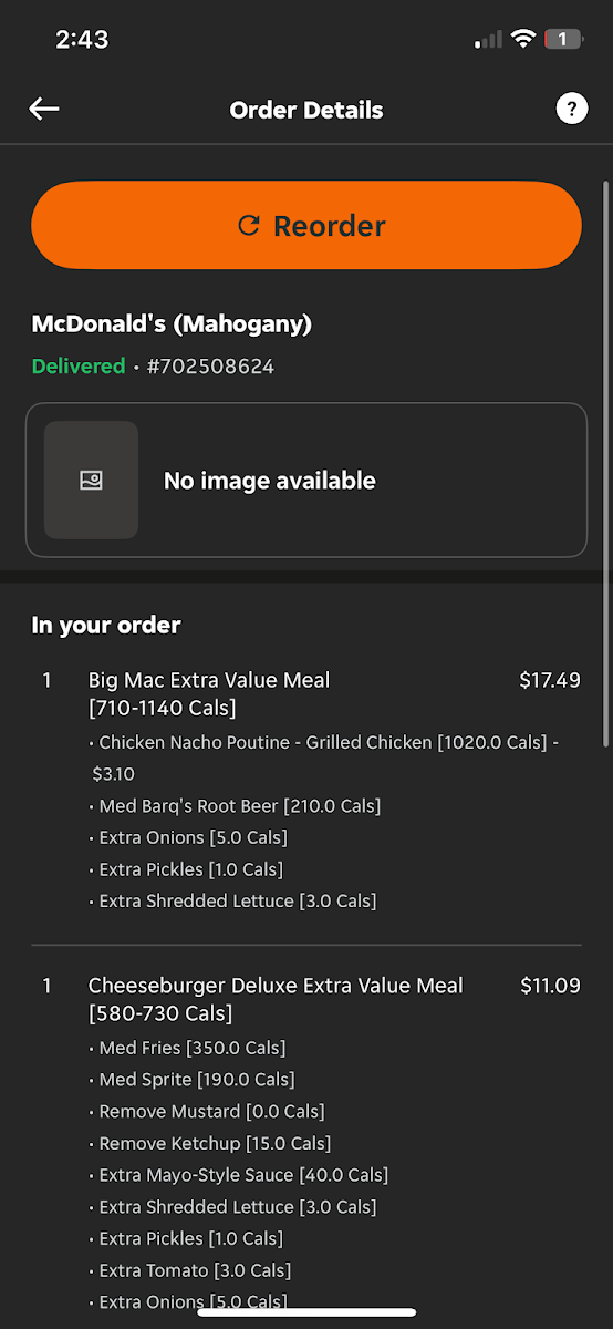 Menu, McDonald's
