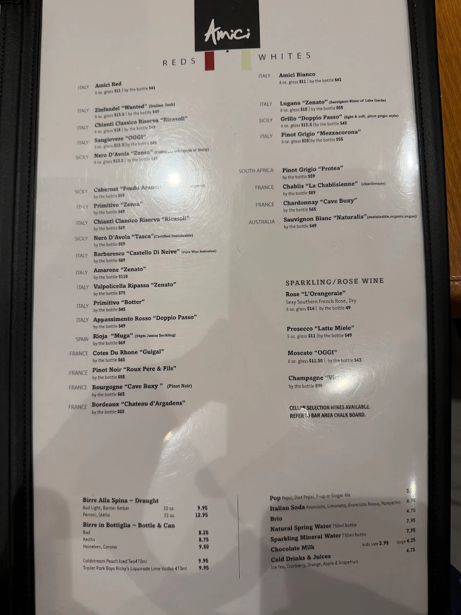 Menu, Amici