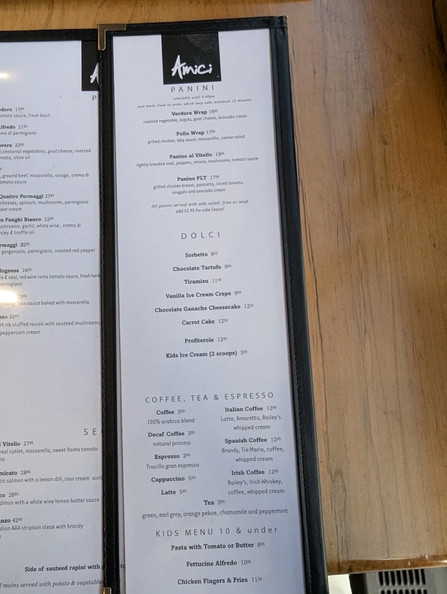 Menu, Amici