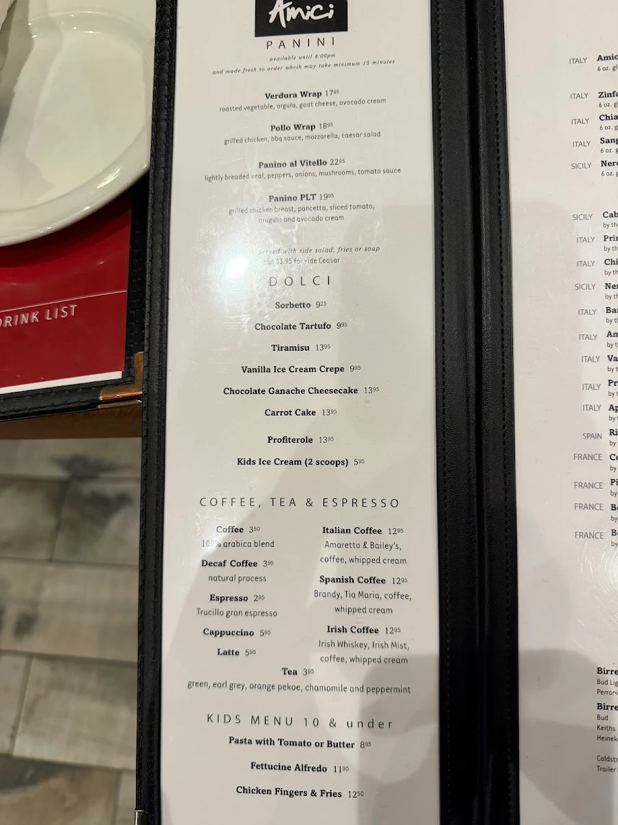 Menu, Amici